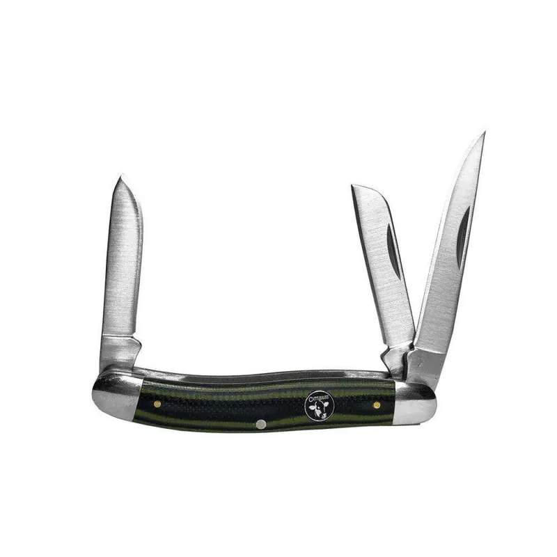 Cattleman Knife Cowhand Stockman - Green- 3 Blade (2.5in / 3.5in)