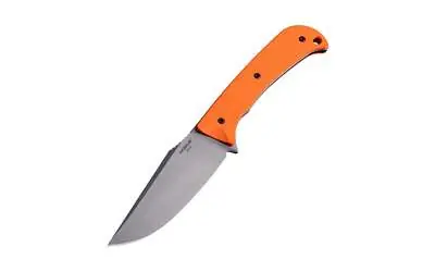 Hogue 35850 Extrak XL 3.90" Fixed Clip Point Plain Stone Tumbled CPM M4 Tool Steel Blade, Blaze Orange Textured G10 Scales Handle