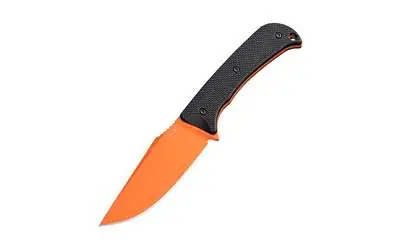 Hogue 35859 Extrak XL 3.90" Fixed Clip Point Plain Blaze Orange Cerakote CPM M4 Tool Steel Blade, Black Textured G10 Scales Handle