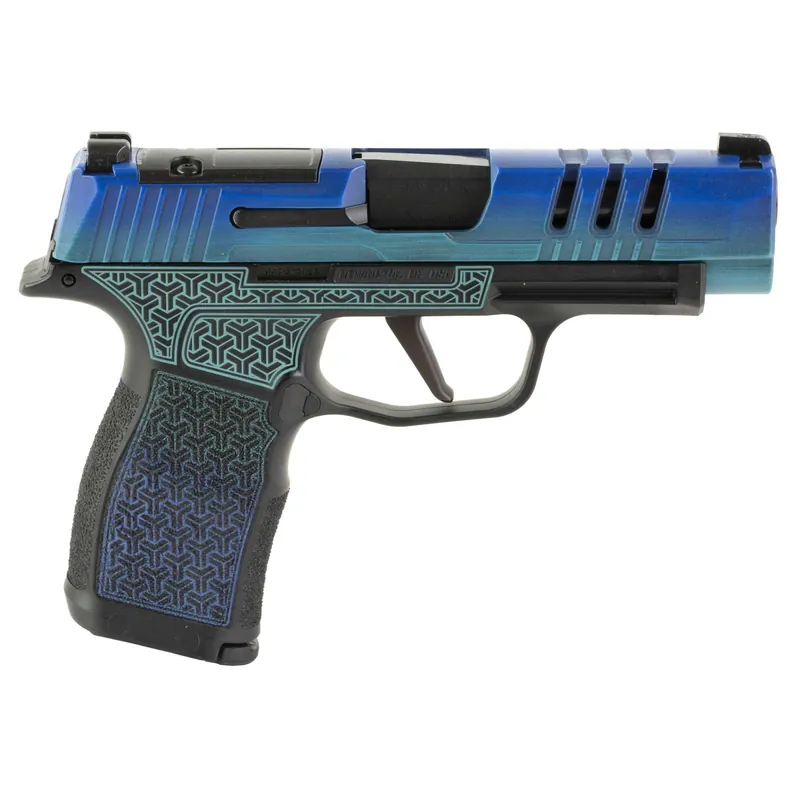 Sig Sauer, P365XL, Striker Fired, Semi-automatic, Polymer Frame Pistol, Sub-Compact, 9mm, 3.7" Barrel, Silver Slide, Galactic June Bug, XRAY3 Day/Night Sights, Optics Ready, 12 Rounds, 2 Magazines
