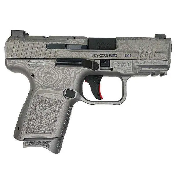 Canik TP9 ELITE SC 9mm Luger (9x19 Parabellum), 12RD 3.5inBBL DOT SIGHT DAMASCUS SILVER CERAKO BLEM