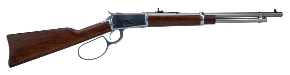 Heritage Mfg H92044189 92 Ranch Hand 44 Mag 8rd 18" Stainless Polished Barrel, Stainless Polished Receiver, Fixed Hardwood Stock