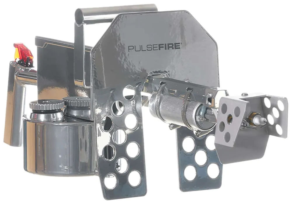 Exothermic Technologies PFLRTSILV Pulsefire LRT Mirror Silver Aluminum/Brass/Viton 25 ft Flame Range 25.70" Long Fuel Gasoline/Gasoline, Diesel Mix Includes Battery/Battery Charger