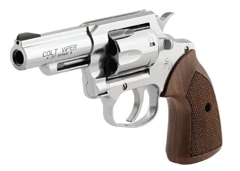 Colt Mfg VIPERSP3WRR Viper 357 Mag/38 Special 6rd 3" 1/2 Lug Stainless Steel Barrel, Stainless Steel Cylinder & Frame, American Walnut Grip, Exposed Hammer