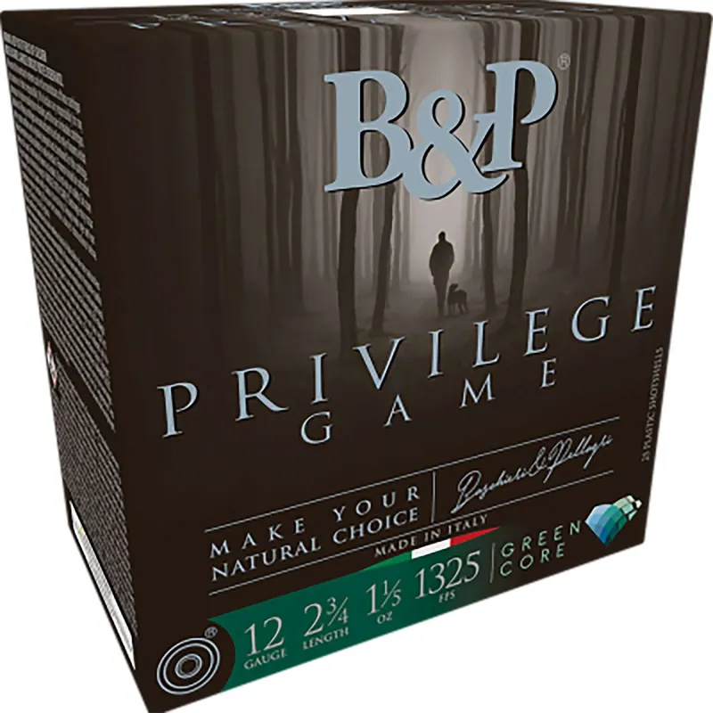 B&P Ammunition 12B15PG6 Privilege Game 12 Gauge 2.75" 1 1/5 oz 6 Shot 25 Per Box
