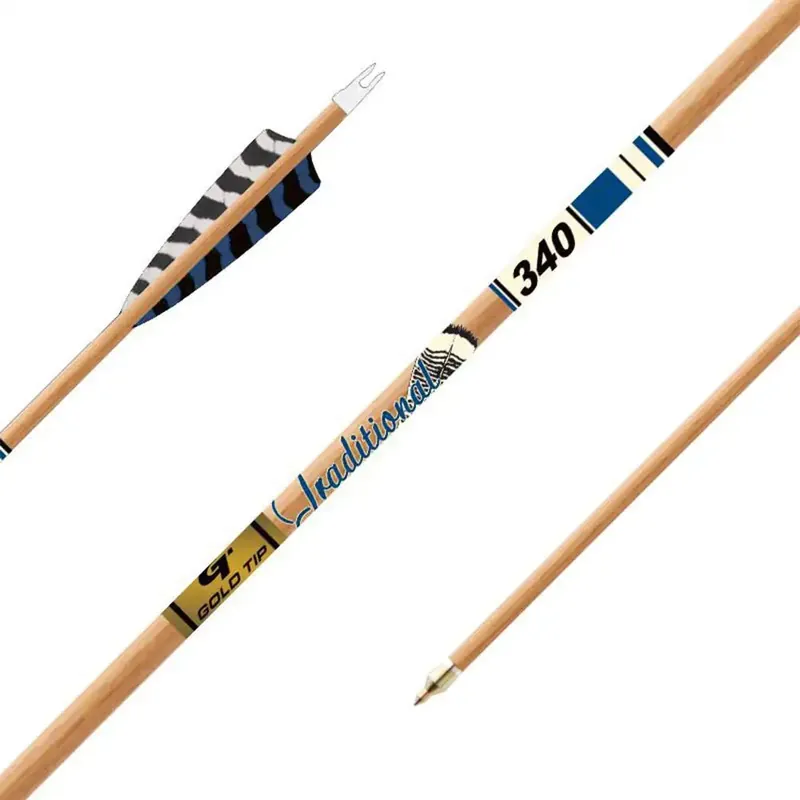 Gold Tip Traditional XT Arrows - 500 - 5in Barred Feathers - 1/2dz