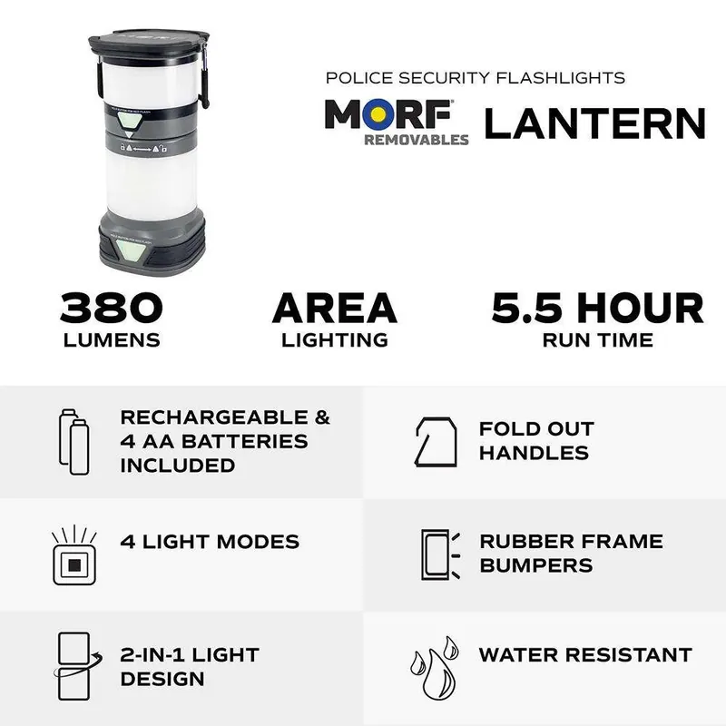 PSF MORF LANTERN 350 LUMENS RECHARGEABLE & 4AA BATTERIES