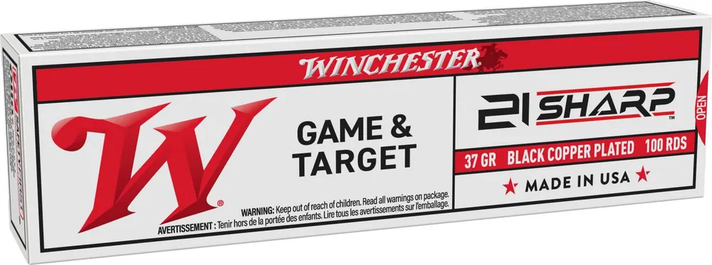 Winchester Ammo X21C USA 21Sharp 37gr Black Copper Plated 100 Per Box/20 Case