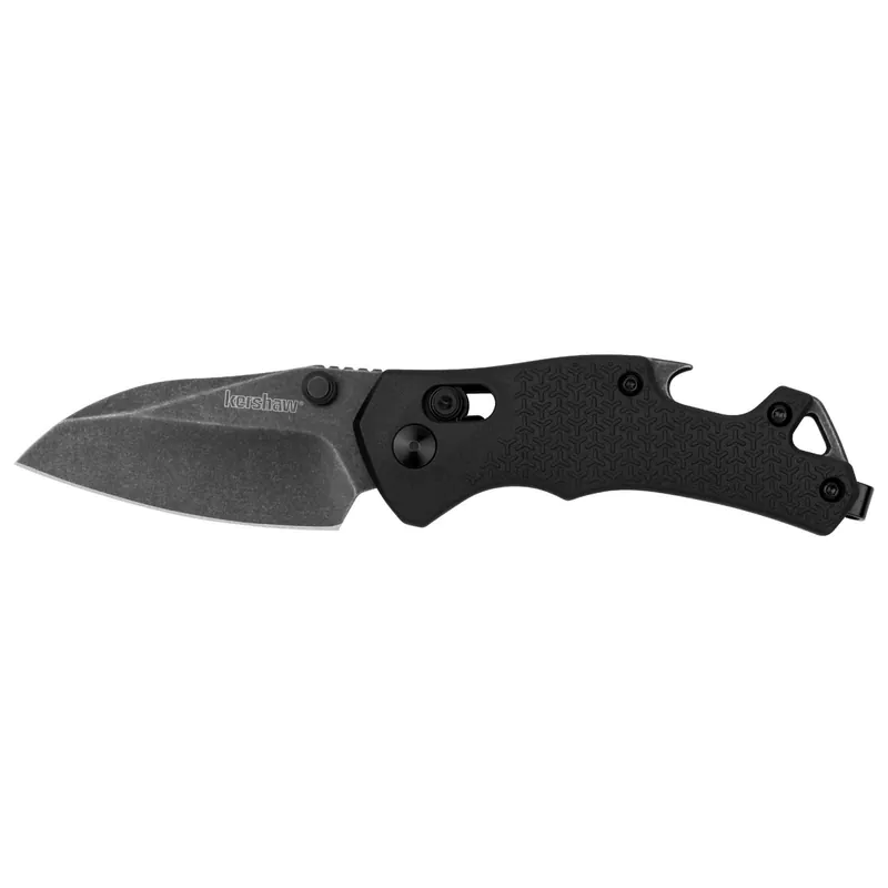 Kershaw 8337 Craze EDC 2.35" Folding Reverse Tanto Plain Blackwash 8Cr13MoV SS Blade, Black Textured GFN Handle