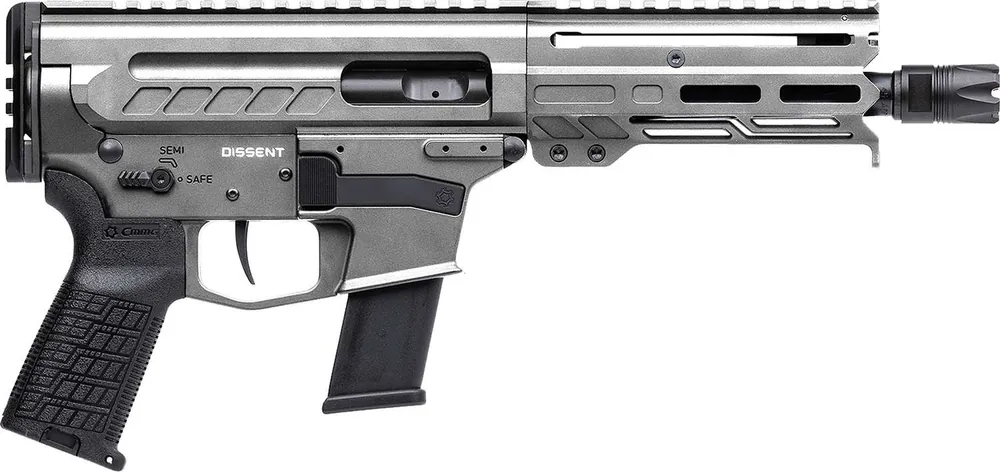 CMMG 45A4C0FTNG Dissent MKG 45 ACP 13+1 6.50" Black Nitride Medium Taper Threaded Barrel, CMMG 5.5" M-LOK Handguards, Tungsten Cerakote Aluminum Picatinny Rail Receiver, CMMG Zeroed Grips