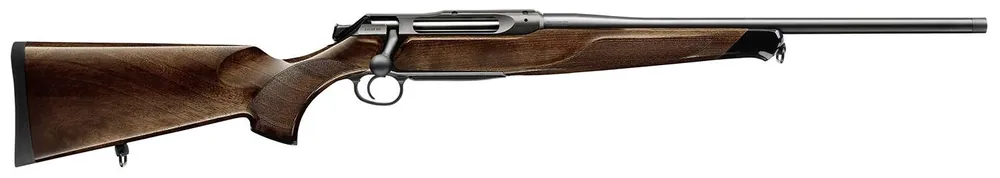 Sauer 80117092 505 Lux Full Size 223 Rem 5+1 20" Matte Blued Threaded Barrel, Matte Blued Saddle Mount Steel Receiver, Grade 2 Wood Fixed Stock