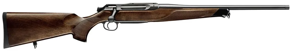 Sauer 80117093 505 Lux Full Size 243 Win 5+1 22" Matte Blued Threaded Barrel, Matte Blued Saddle Mount Steel Receiver, Grade 2 Wood Fixed Stock