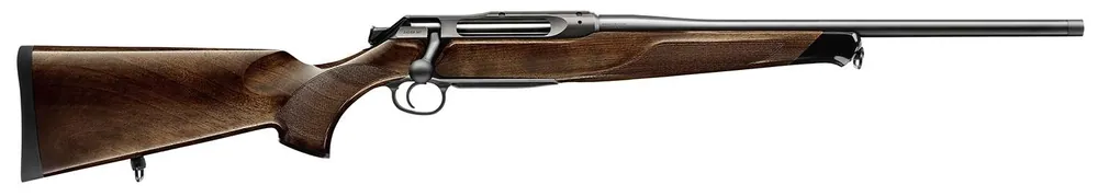 Sauer 80117097 505 Lux Full Size 270 Win 3+1 24" Matte Blued Threaded Barrel, Matte Blued Saddle Mount Steel Receiver, Grade 2 Wood Fixed Stock