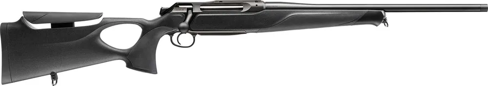 Sauer 80117650 505 Synchro XT Full Size 30-06 Springfield 5+1 22" Titanium Gray Threaded Barrel, Saddle Mount Steel Receiver, Black Thumbhole w/Adj Comb Synthetic Stock