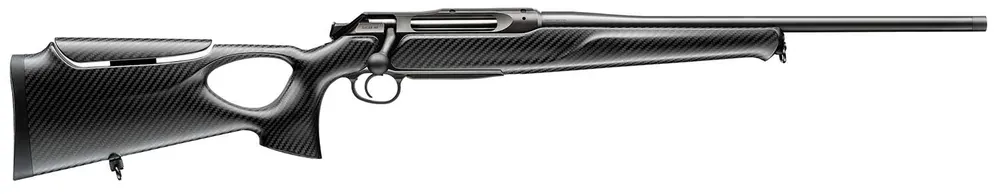 Sauer 80117116 505 Synchro XTC Full Size 243 Win Mag 3+1 20" Matte Blued Threaded Barrel, Matte Blued Saddle Mount Steel Receiver, Black Thumbhole w/Adj Comb Carbon Fiber Stock