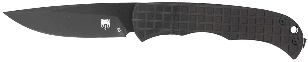 CobraTec Knives CTWOLVERINEGRN Wolverine 3.13" OTF Drop Point Plain Black TiCN D2 Steel Blade, 4.25" Black Textured G10 Handle