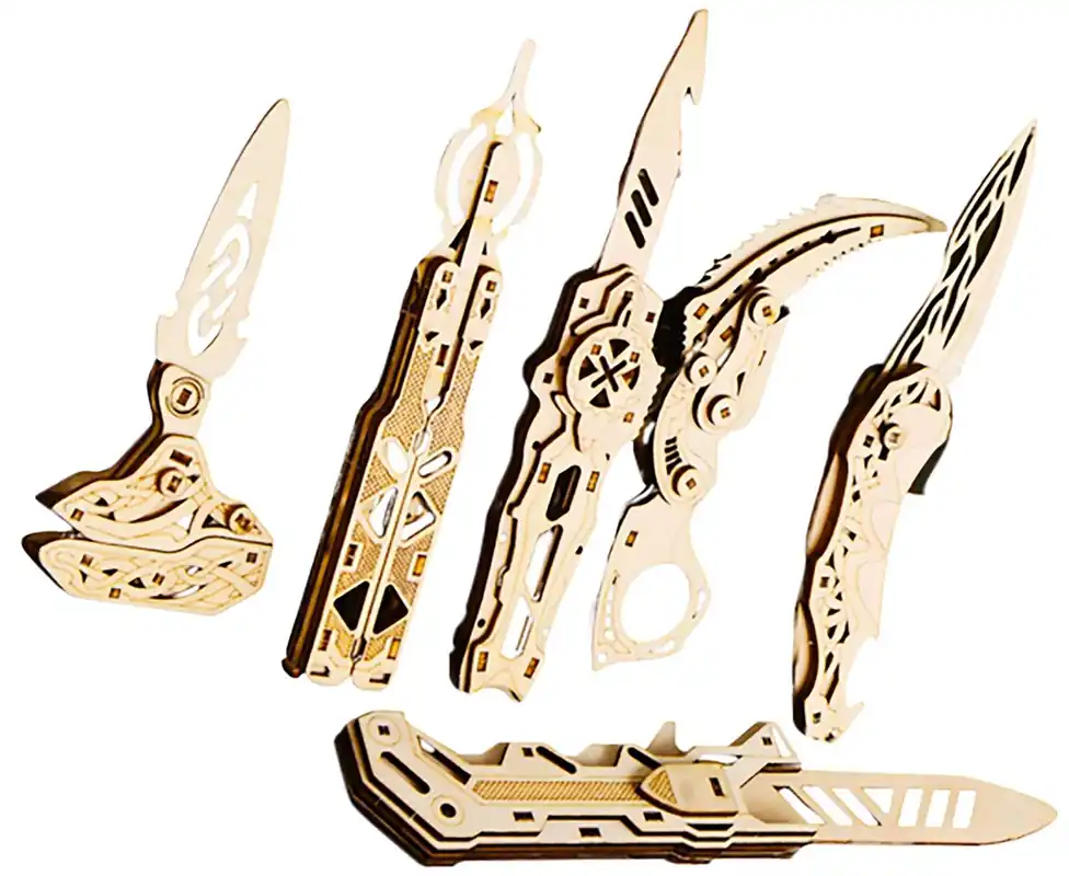 CAMP CBG-PZ-03K WOOD PUZZLES KNIVES SET OF 6