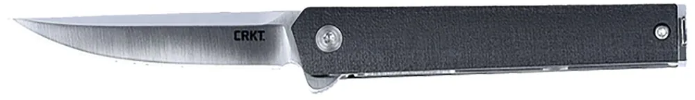 CRKT 7095KXC CEO Compact 2.62" Folding Plain Satin S35VN SS Blade, Black Carbon Fiber/SS Handle
