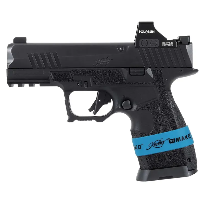Kimber Mfg.,inc 3800017 R7 Mako Carbon Compact OI 9mm 15+1 3.92" FNC Stainless Steel Slide Molded Stippling Interchangeable Modular Backstrap Grip Holosun HS 407K