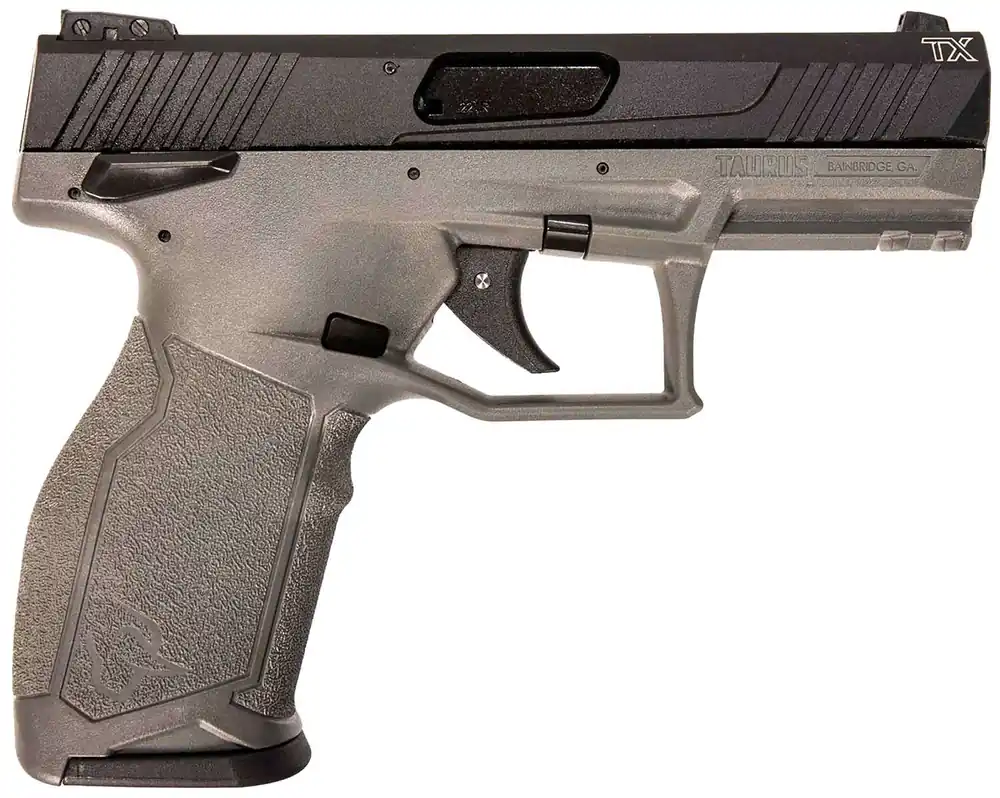 Taurus 1-TX22141G TX22 Full Size Frame 22 LR 16+1 4.10" Matte Black Threaded Barrel, Matte Black Serrated Slide, Gray Polymer Frame w/Picatinny Rail, Textured Grip