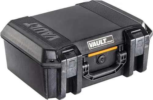 PELICAN VAULT LARGE 5-PISTOL CASE W/ PRE CUT FOAM BLACK