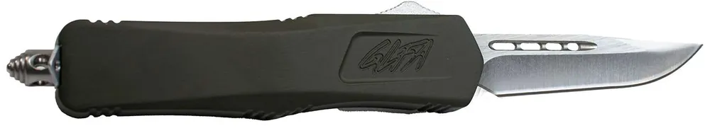 Great Lakes Firearms GLKMDSMTODG GLFA Medium 3.50" OTF Plain Steel Blade, OD Green Cerakote Aluminum Handle
