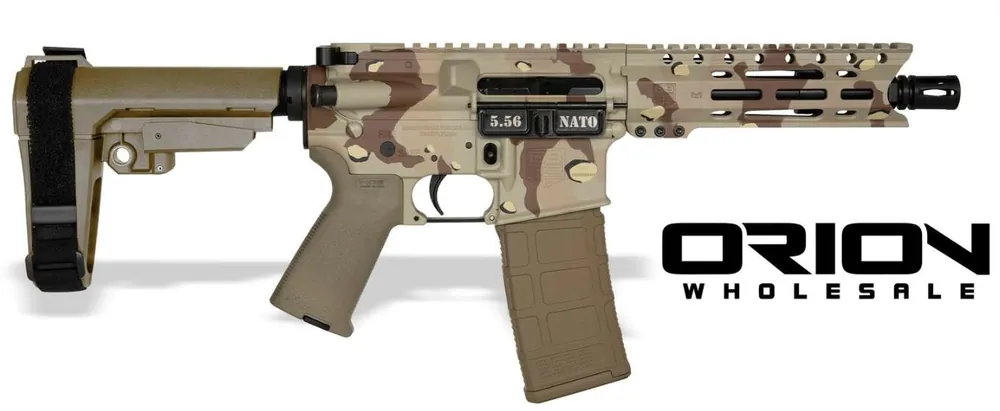 DIAMONDBACK DB15 5.56 CHOCOLATE CHIP 7" PISTOL 6" M-LOK RAIL W/SBA3 BRACE ORION EXCLUSIVE 250 MADE