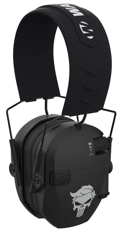 Walker's GWPRSEMT24PUN Razor Merica Muffs Punisher Polymer Over the Head Black