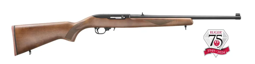 RUGER 10/22 75TH 22LR 18.5" WLN/BLK