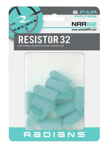 RADIAN UNCORDED 6 PAIR OF EAR PLUGS BLISTER PACK AQUA COLOR