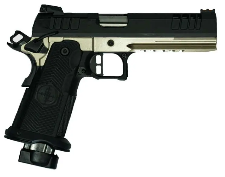 GLFA 1911DS SENERGY 9MM 5" 17 SHOT BLK SLIDE PLATINUM FRAME