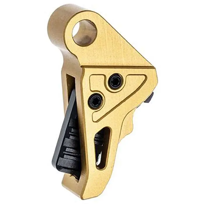 Tyrant CNC TDHCATTRIGGOLD/BLK Trigger/Shoe Gold/Black Fits Springfield Hellcat Pro