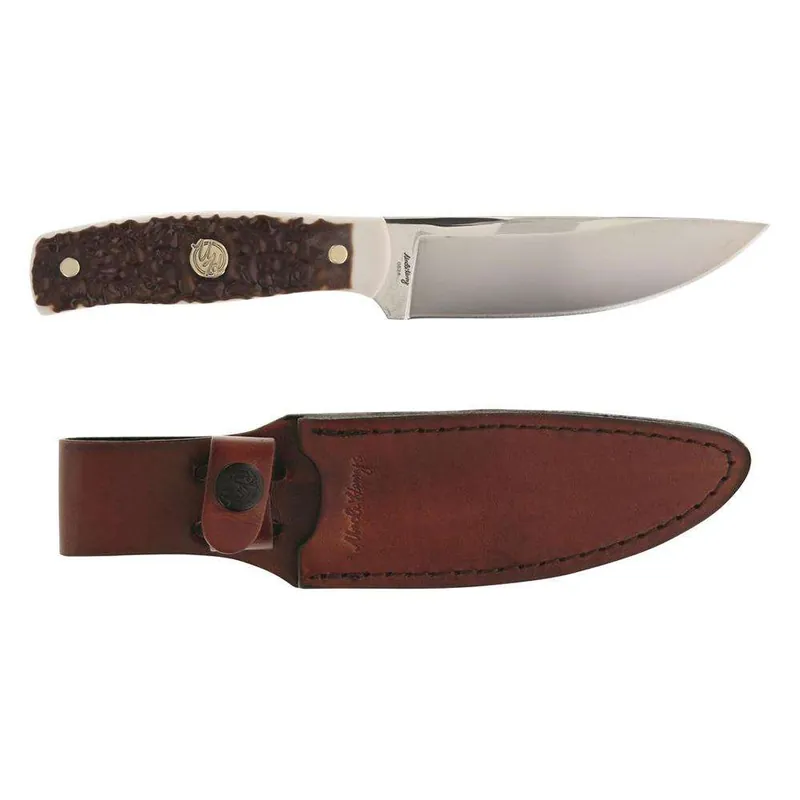 UNCLE HENRY KNIFE NEXT GEN STAGLON 4.6" BLD W/LTHR SHTH
