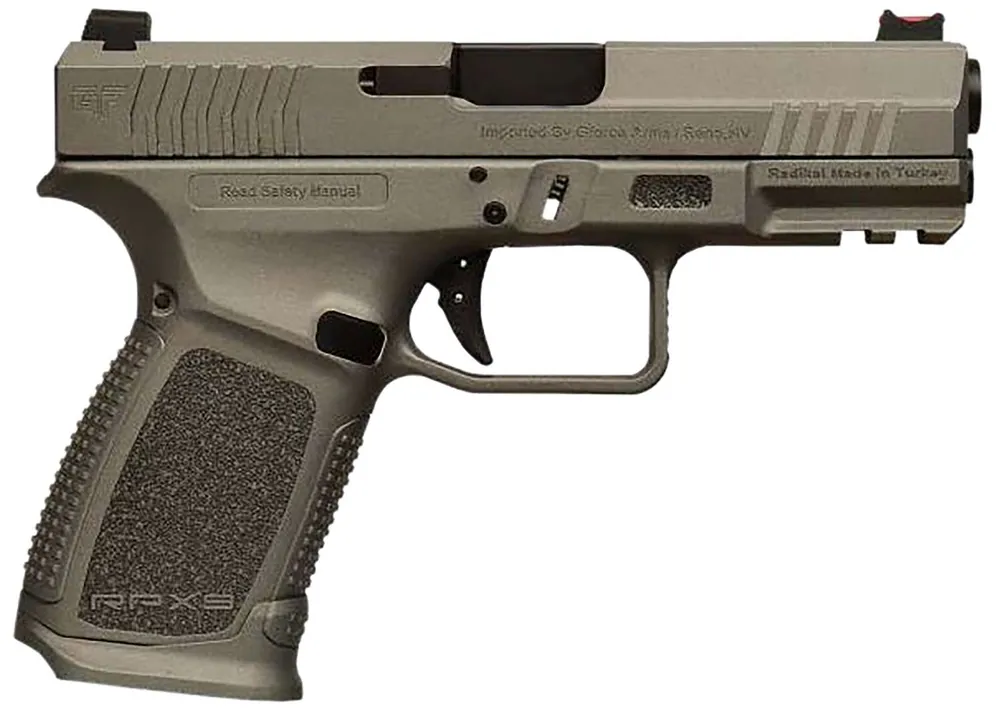 Gforce Arms GFRPX3C9TGF Exodus 9mm Luger 15+1 4.02" Black Steel Barrel, Tactical Gray Cerakote Serrated Steel Slide, Tactical Gray Polymer Frame w/Accessory Rail, Textured Grip