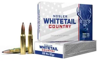 Nosler 40120 Whitetail Country 308Win 165gr Spitzer Boat Tail 20 Per Box/10 Case