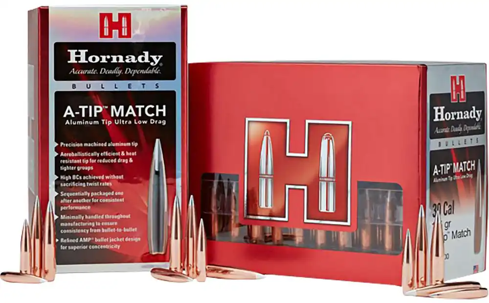 Hornady 26382 6mm .264 153gr A-Tip Match 500 Per Box/6 Case