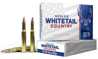 Nosler 40125 Whitetail Country 30-06Springfield 165gr Spitzer Boat Tail 20 Per Box/10 Case