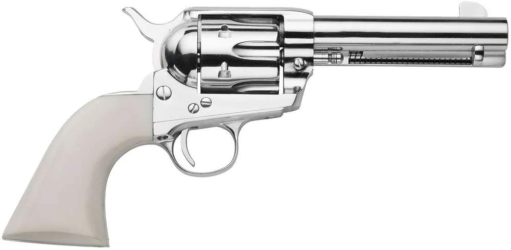 Traditions SAT73132FT 1873 45 Long Colt 6rd 5.50" Nickel White PVC Grip