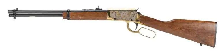 ROSSI RIO BRAVO DOC HOLIDAY 22LR RIFLE 18" BLK/GOLD PVD ENGRAVED, WOOD 15RD