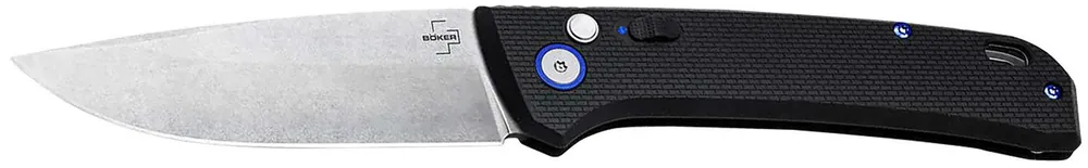Boker 01BO920 FRND 3.35" Drop Point Plain Stonewashed D2 Steel Blade 4.52" Black Grivory Handle