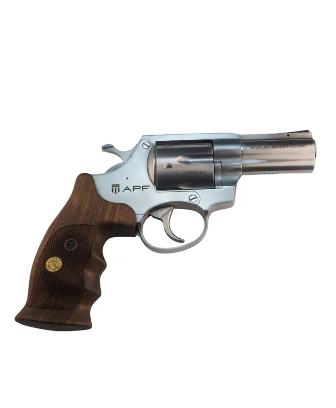 AMERICAN PREC FIREARMS R1 REVOLVER HGR 357 MAG 3 IN BBL STAINLESS 6 SHOT WOOD COMBAT GRIPS