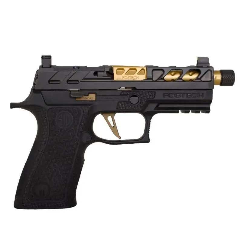 FOSTECH DRONE PREDATOR HGA 9MM 3.9IN THRD BLK BBL BLK SLIDE BLACK FRAME BLK SIG PERF FCU 2-17RD