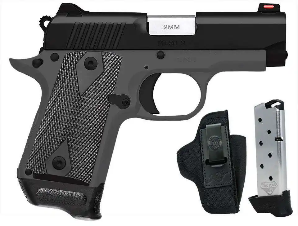 Kimber Mfg.,inc 3300252 Micro 9 RTC 9mm 7+1 3.15" Ramped Barrel Black KimPro II Flared/Lowered Ejection Port Stainless Steel Slide Shadow Ghost Grip