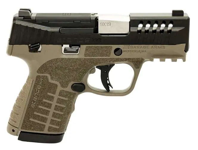 Savage Arms 67055 Stance XR 9mm 13+1 3.20" Natural Black Nitride Ported Stainless Steel Slide FDE Glass Filled Nylon Grip Ambidextrous