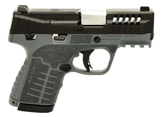 Savage Arms 67058 Stance XR 9mm 13+1 3.20" Natural Black Nitride Ported Stainless Steel Slide Gray Glass Filled Nylon Grip Ambidextrous