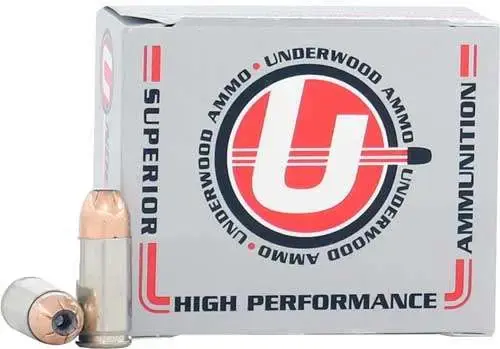 Underwood Ammo 9mm Luger Handgun Ammo - 147 Grain | +P | Jacketed Hollow Point | 20rd Box