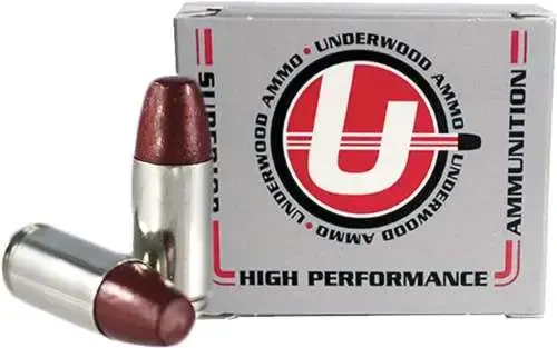 UNDERWOOD AMMO 9MM+P 147GR. HARD CAST FLAT NOSE 20-PACK
