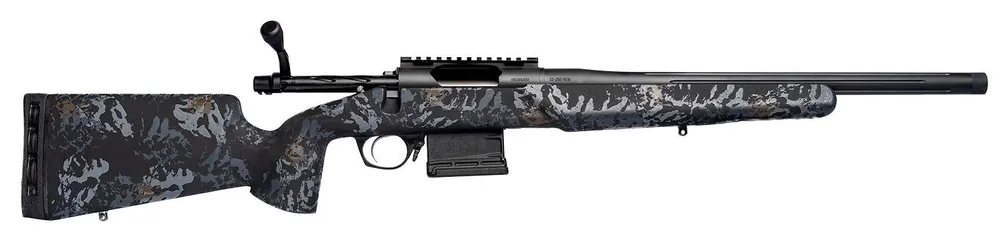 Horizon Firearms RF015P381814T21 Villain 22-250 Rem 18" Black Fluted Threaded Barrel, Steel Receiver w/Picatinny Rail, Fixed Iota Eko Carbon Fiber Stock