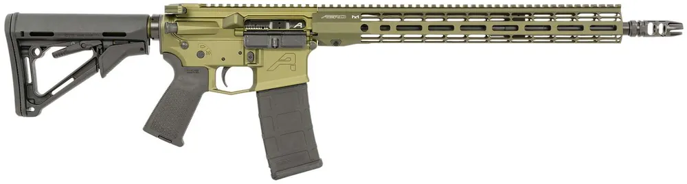 Aero Precision APCR650048 M4E1 5.56x45mm NATO 30+1 16" Mid-Length Barrel, Sports South Exclusive OD Green, 15" R-ONE M-LOK Handguard, Magpul Grip/SL Carbine Stock, Ambi Charging Handle/Safety