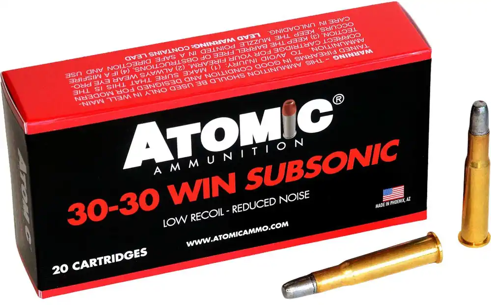 Atomic Ammunition 00410 Subsonic 30-30 Win 165 gr Lead Round Nose Flat Point 50 Per Box/ 10 Case